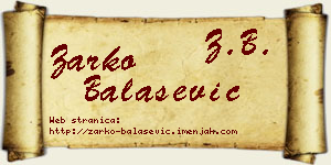 Žarko Balašević vizit kartica
